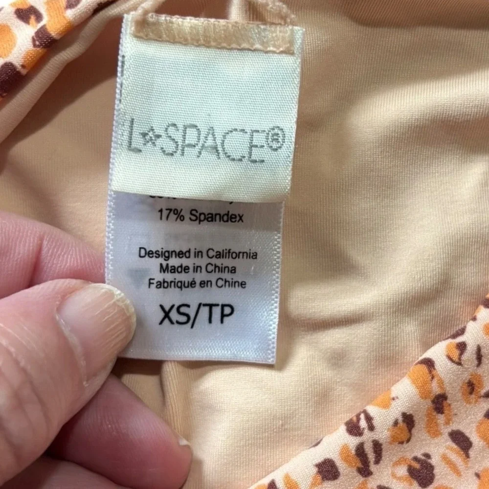 L*Space Womens High Waisted Bikini Bottoms Orange Brown Animal Abstract Print XS